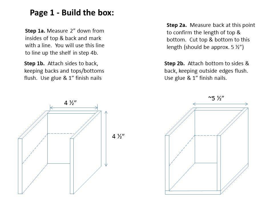 1-Board Cedar 2-Drawer Desktop Storage Cube — step 1