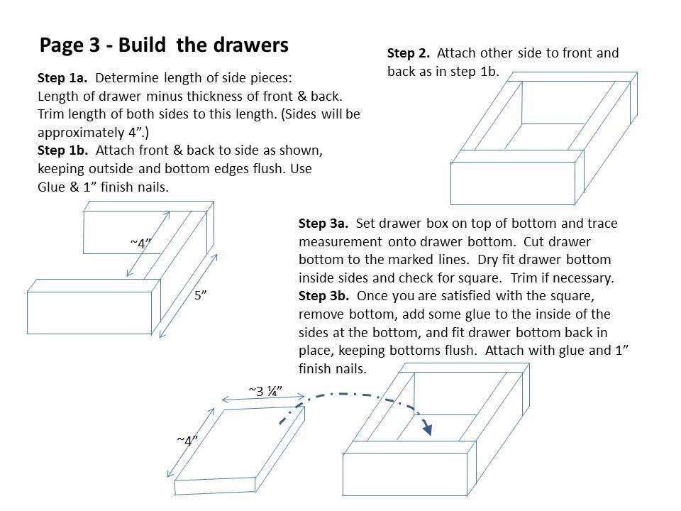 1-Board Cedar 2-Drawer Desktop Storage Cube — step 3