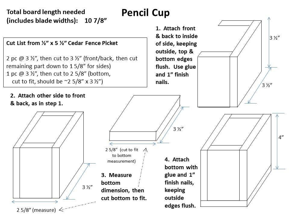 1-board Cedar Desk Accessory Set — step 1