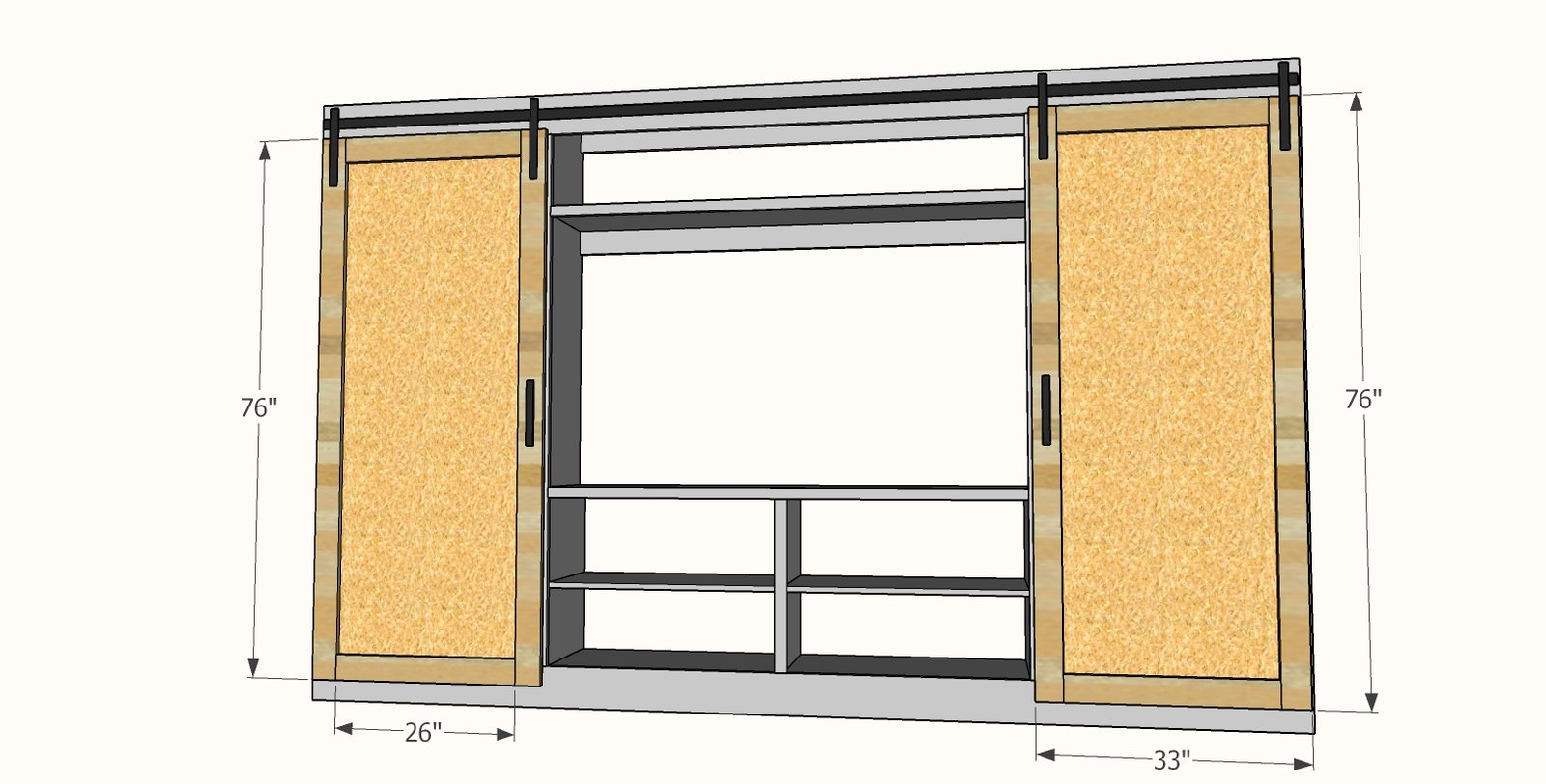 11 Foot Barn Door Entertainment Center — step 5