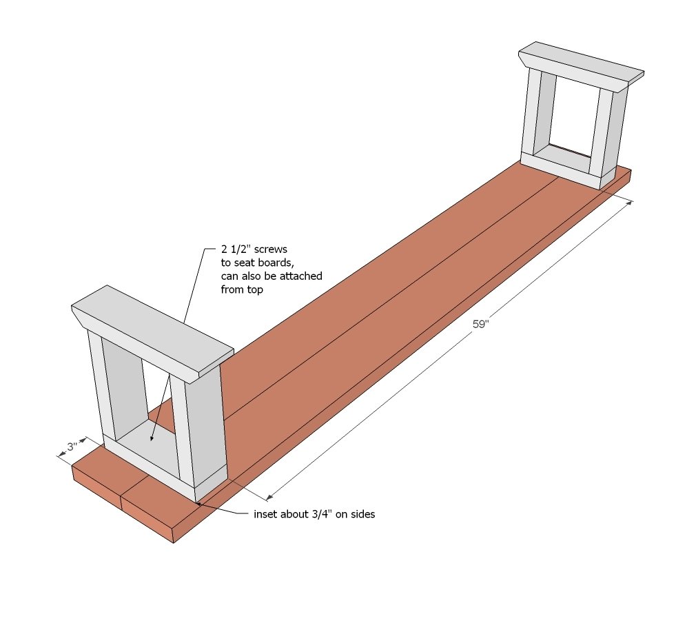 $15 DIY Farmhouse Bench by Happier Homemaker — step 2