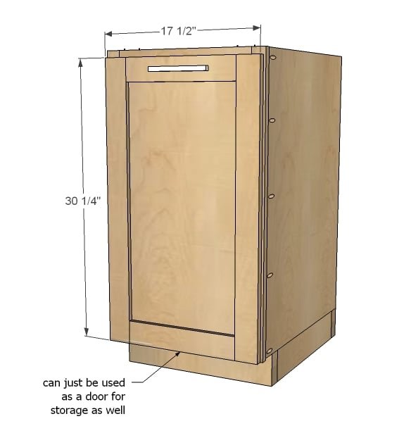 18" Kitchen Base Cabinet (Face Frame) Trash Pull Out or Storage Cupboard with Door — step 9