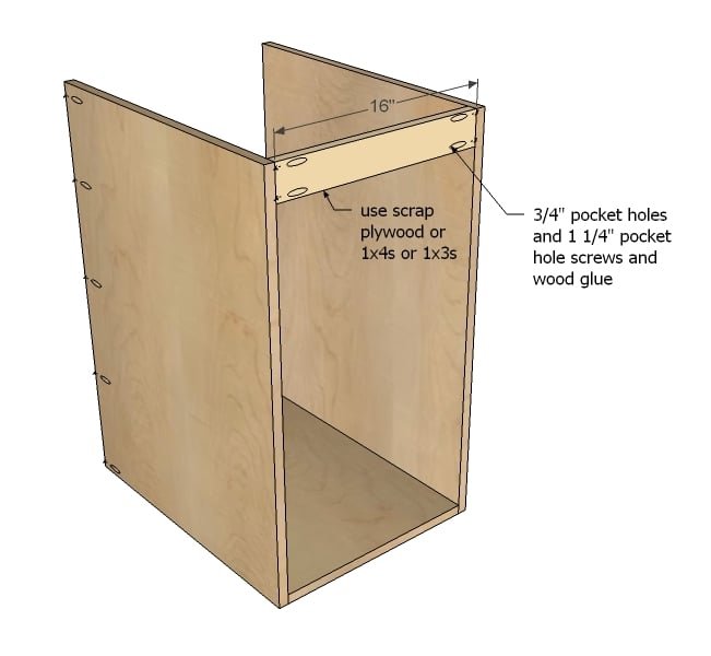 18" Kitchen Base Cabinet (Face Frame) Trash Pull Out or Storage Cupboard with Door — step 2
