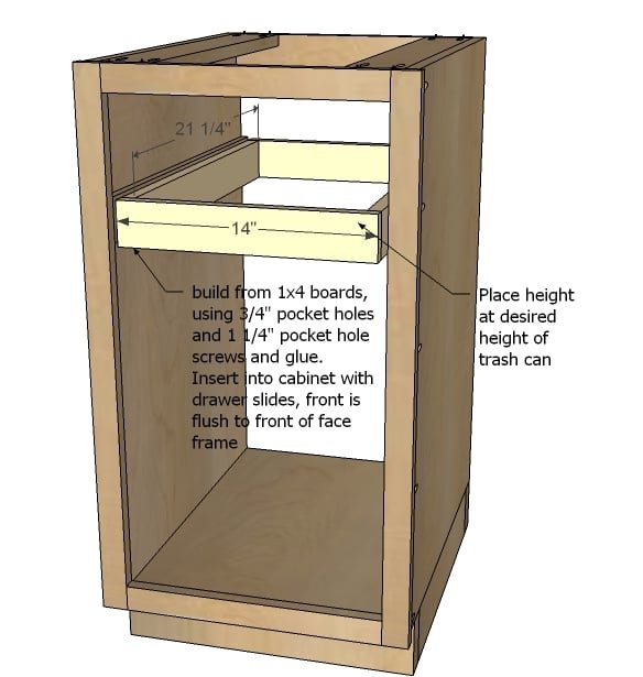 18" Kitchen Base Cabinet (Face Frame) Trash Pull Out or Storage Cupboard with Door — step 7