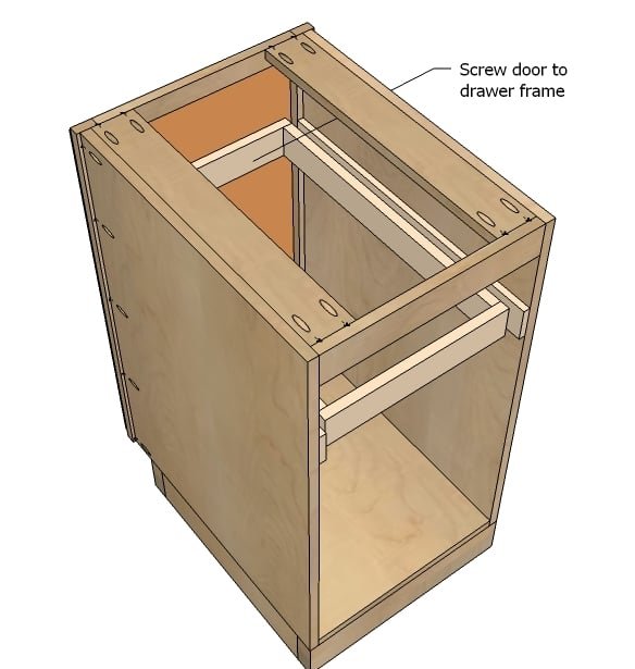 18" Kitchen Base Cabinet (Face Frame) Trash Pull Out or Storage Cupboard with Door — step 8