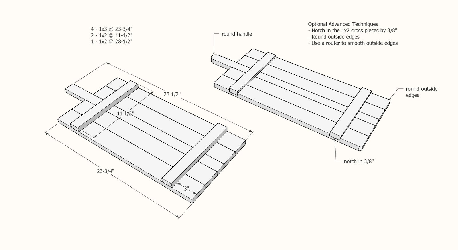1x Pieced Footed Charcuterie Board — step 1