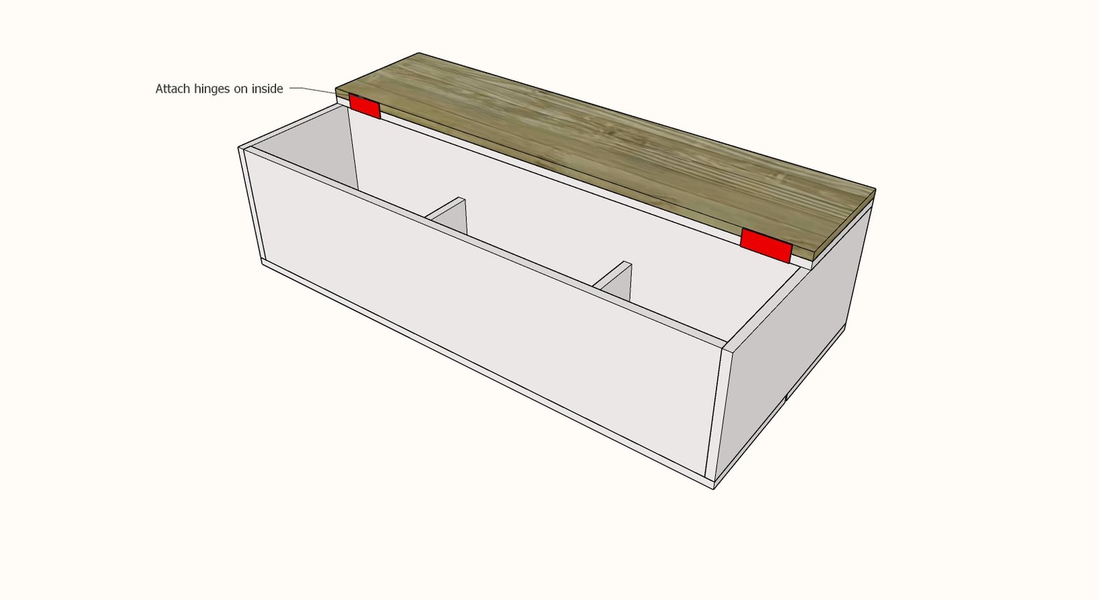 1x12 Coffee Table with Storage and Shelves — step 7