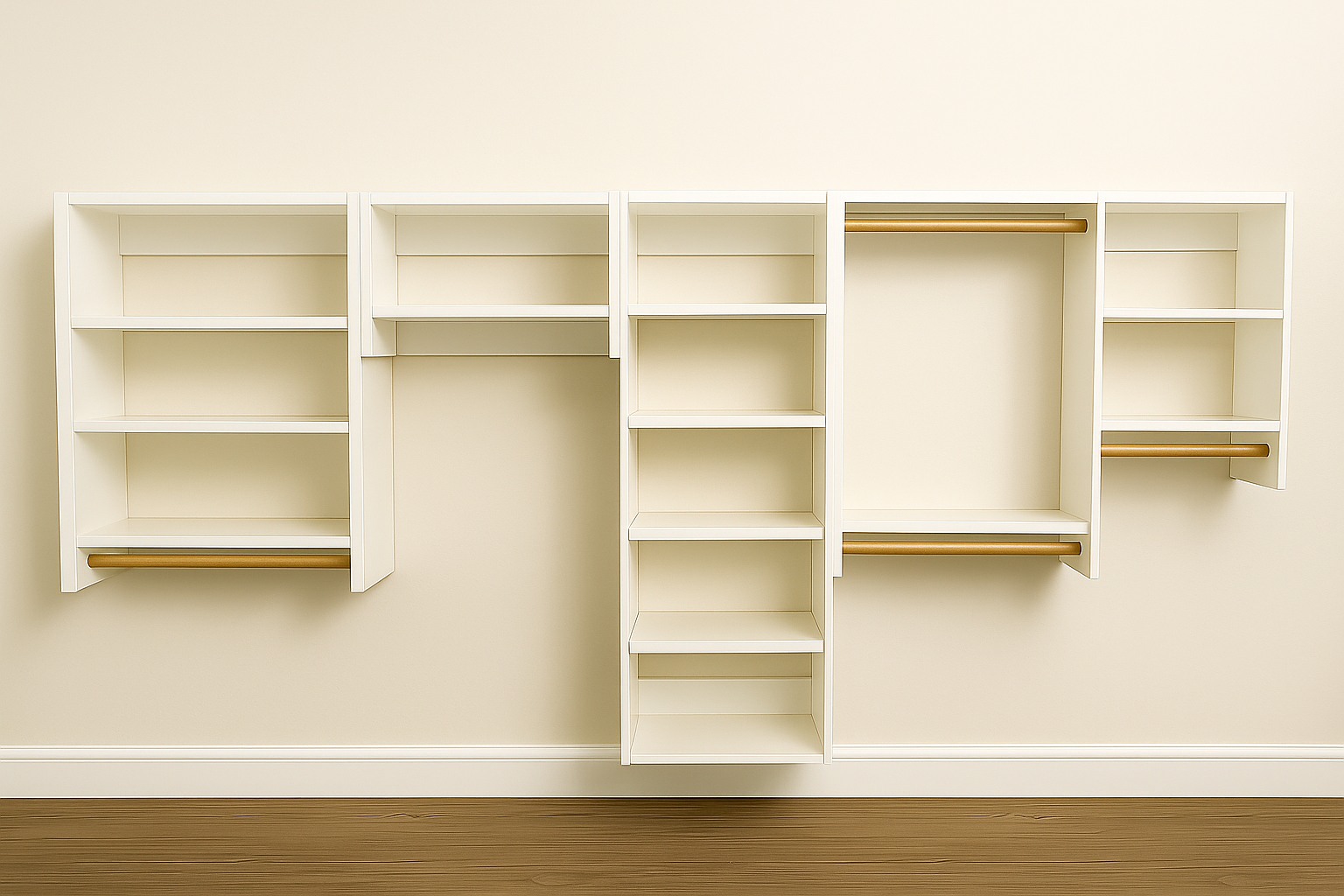 1x12 Easy to Build and Hang Modular Closet System