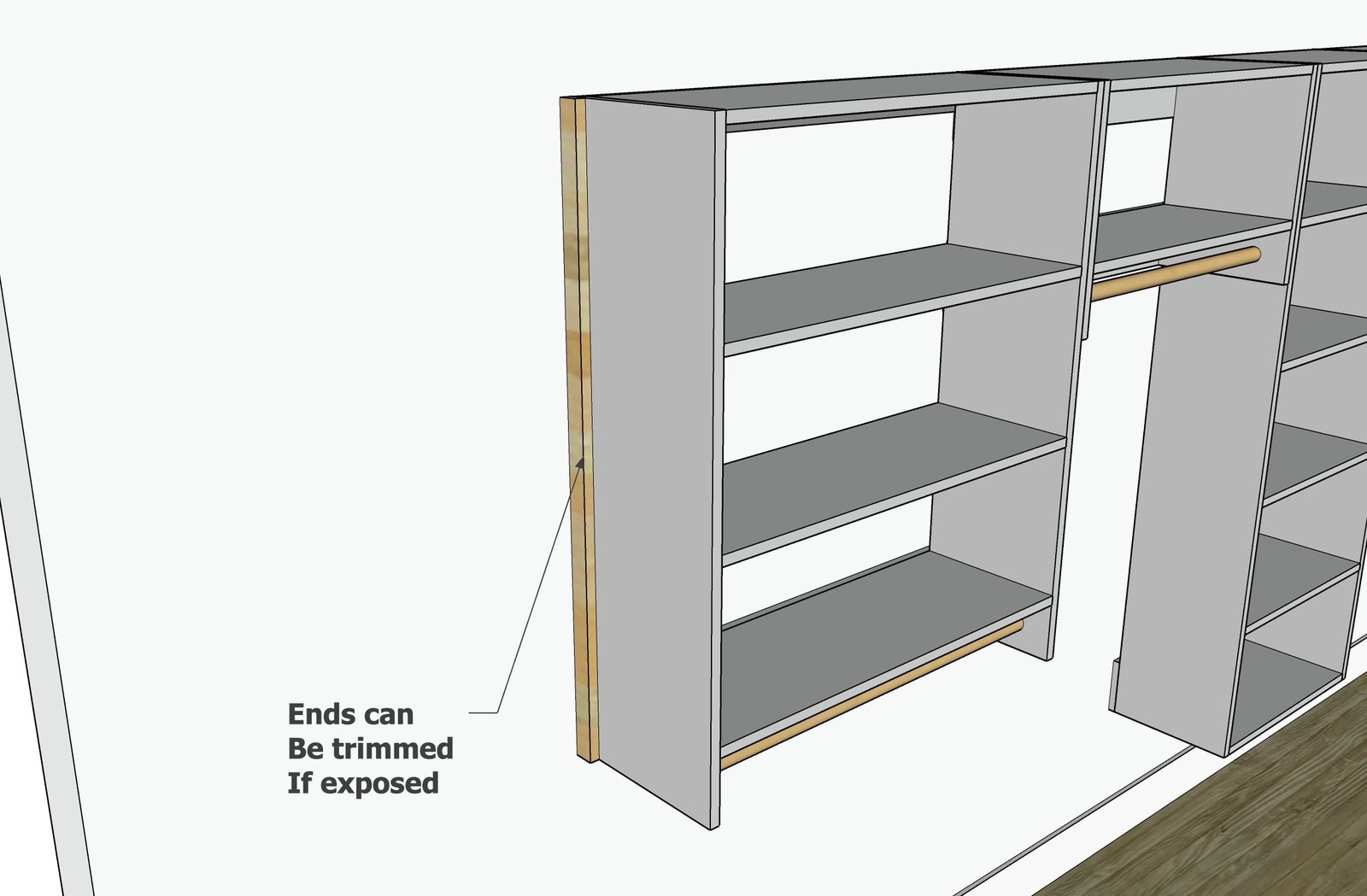1x12 Easy to Build and Hang Modular Closet System — step 6