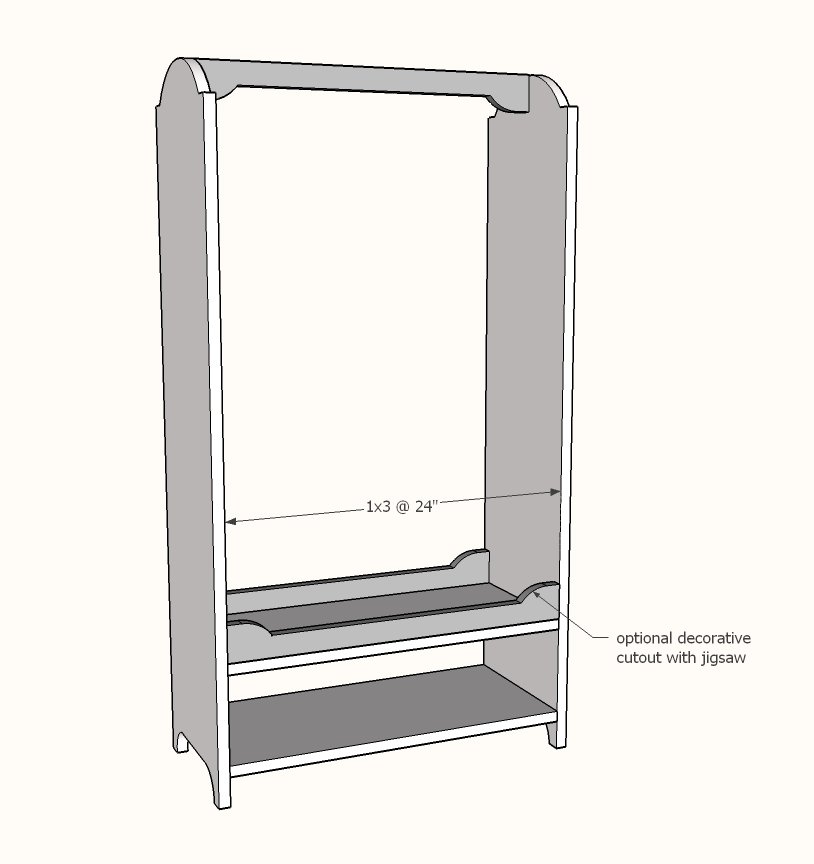1x12 Pine Board Dress Up Wardrobe — step 3