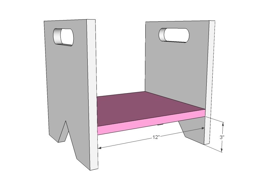 1x12 Play Table Bench with Storage — step 2