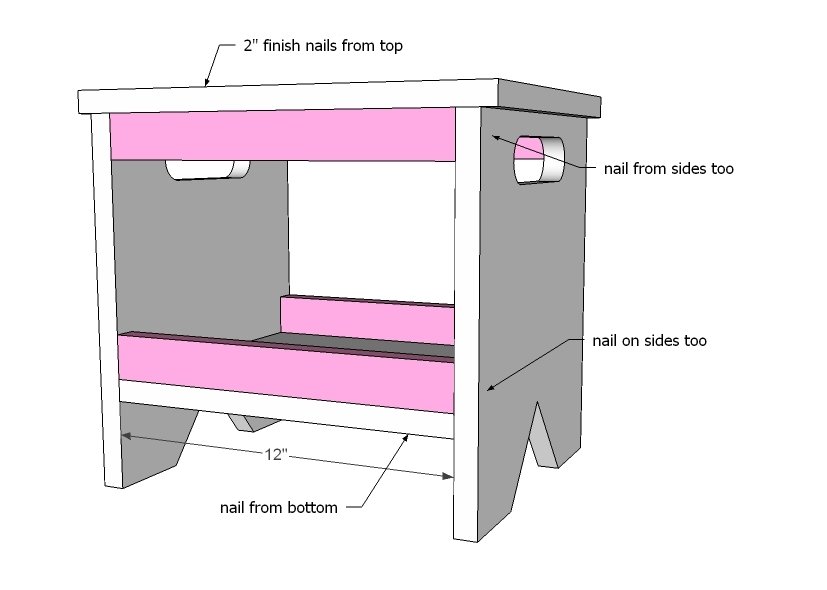 1x12 Play Table Bench with Storage — step 4