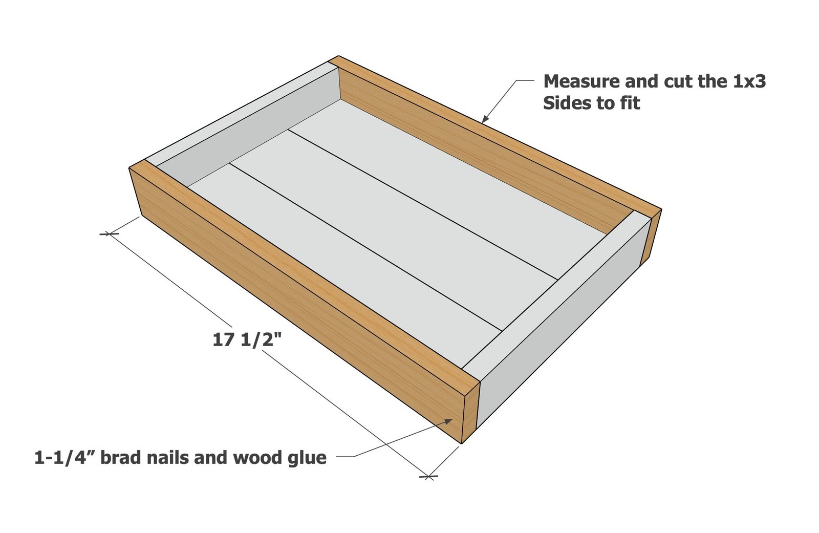 1x3 and 1x4 Wood Box Tray — step 2