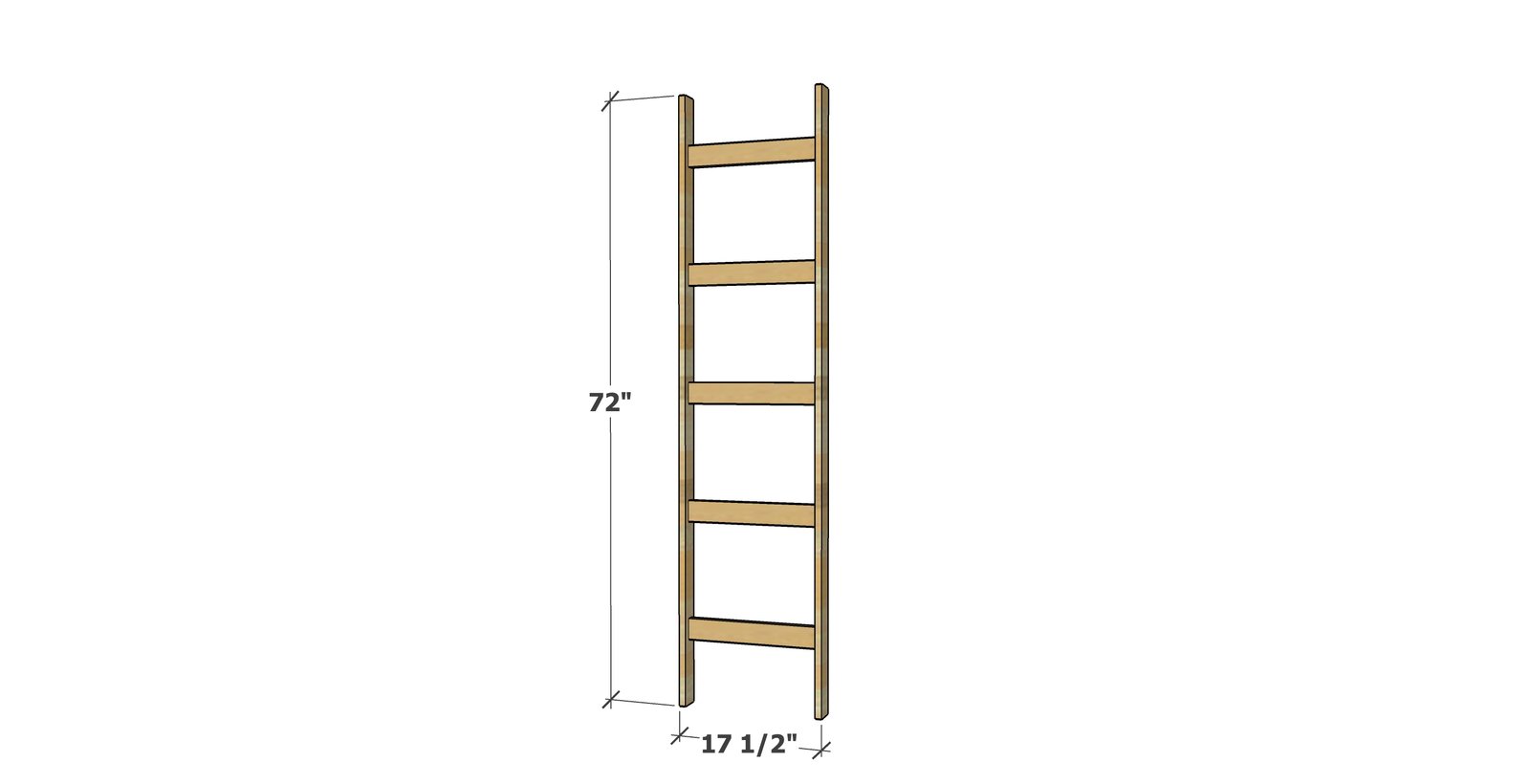 1x3 Blanket Ladder dimension diagram 1