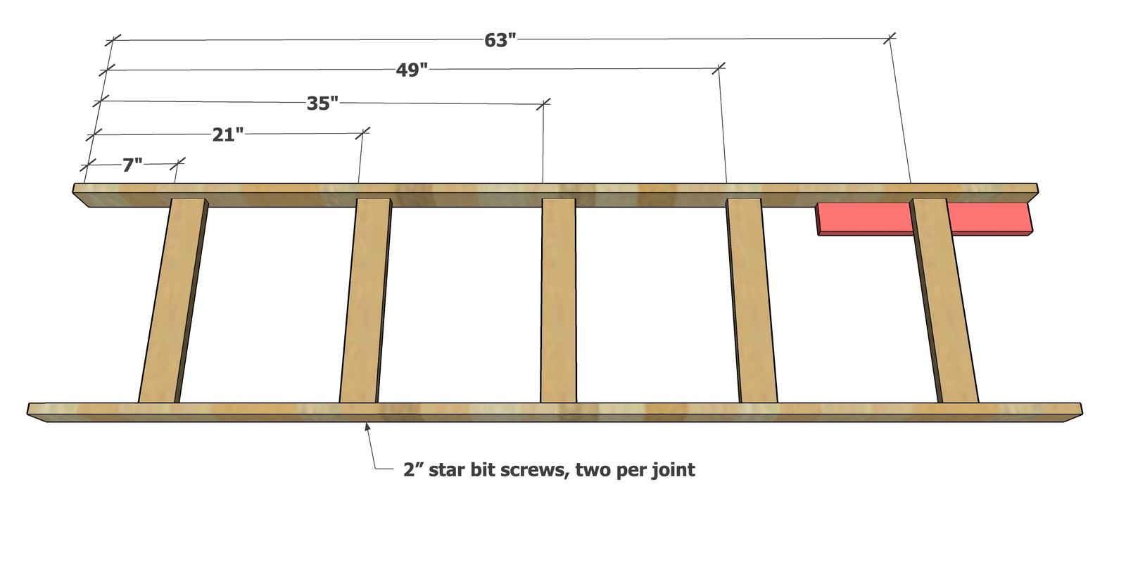 1x3 Blanket Ladder — step 1