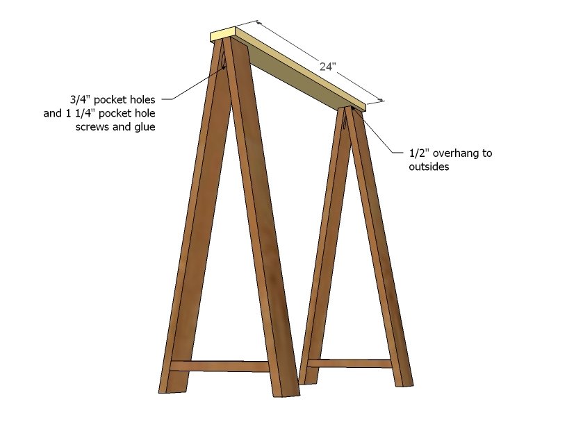 1x3 Sawhorse Desk — step 4