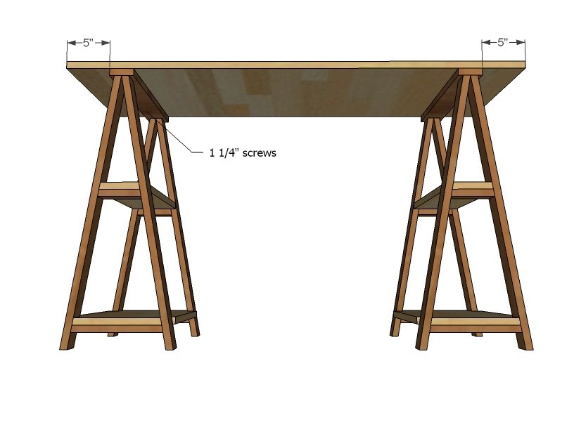 1x3 Sawhorse Desk — step 8