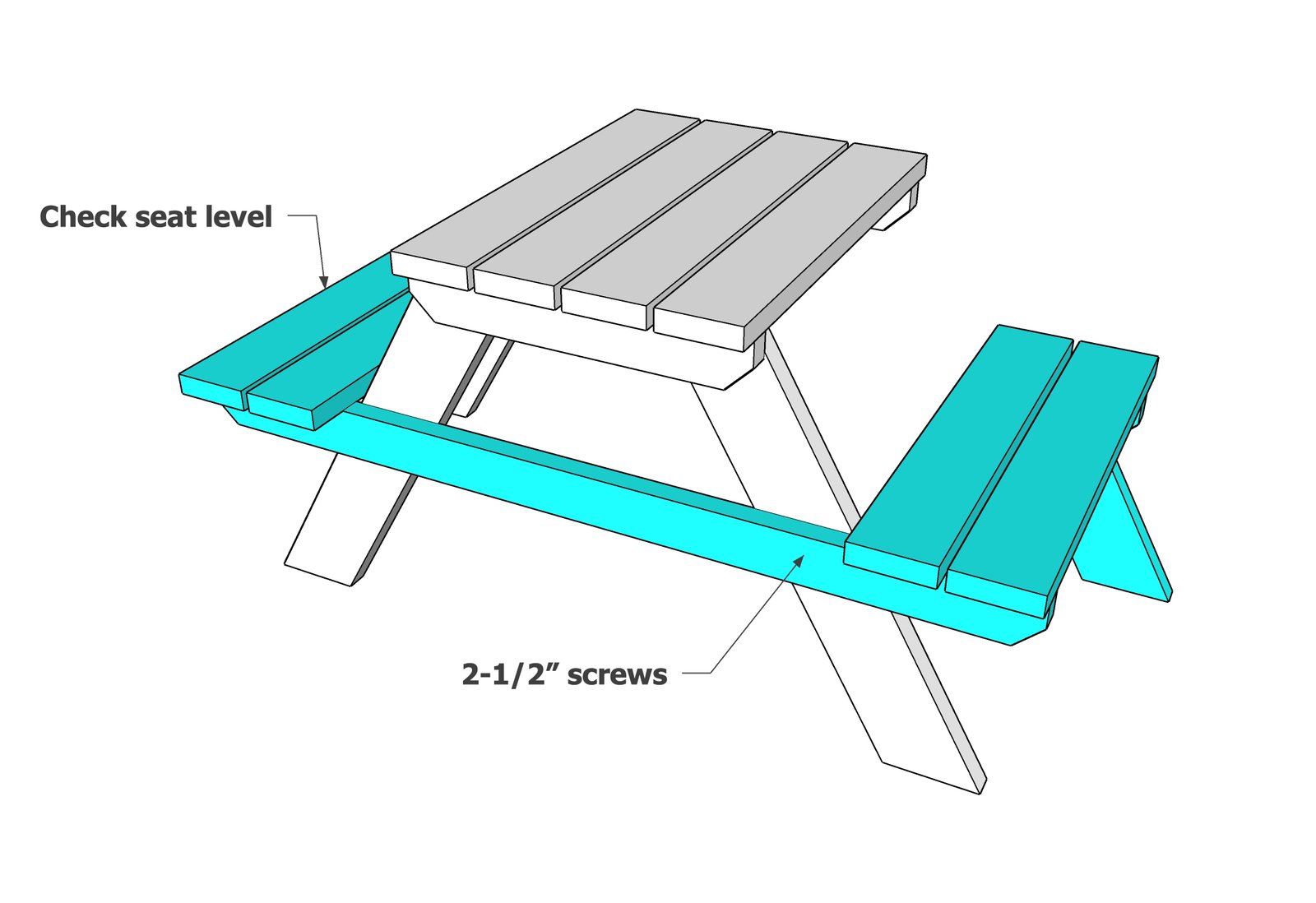 2 Person Picnic Table — step 7