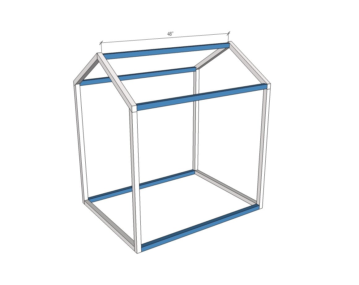 2x2 House Shaped Indoor Playhouse Frame — step 2