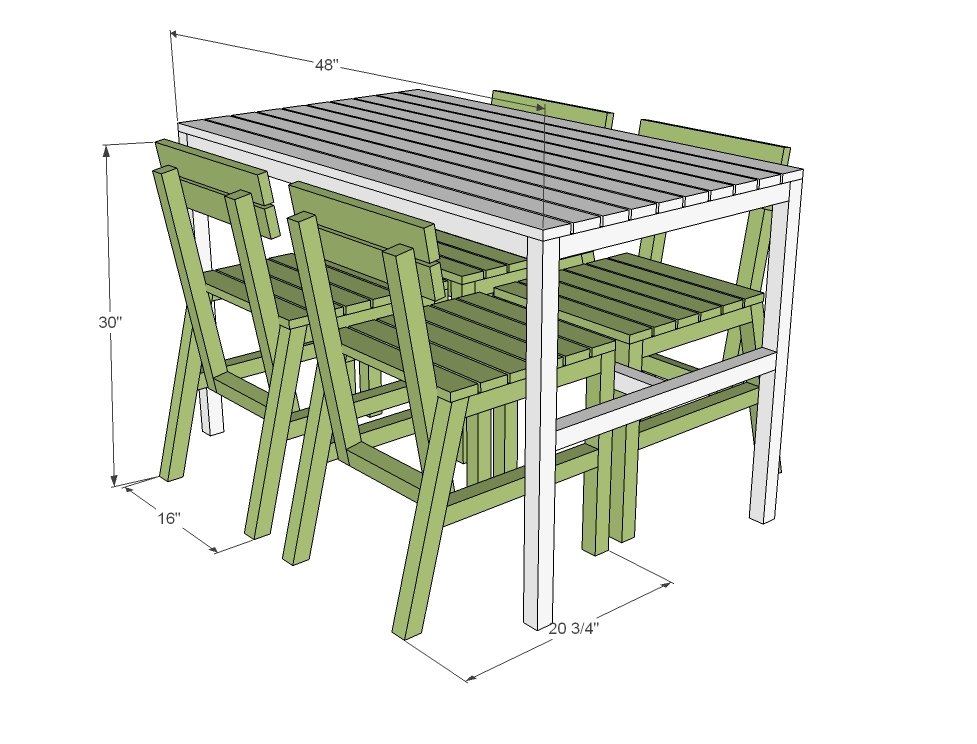 2x2 Outdoor Dining Chair dimension diagram 1