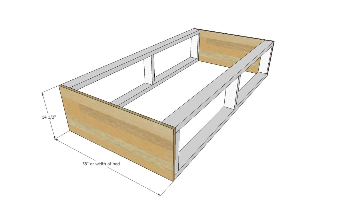 2x4 Captains Bed with Flip Down Storage — step 2