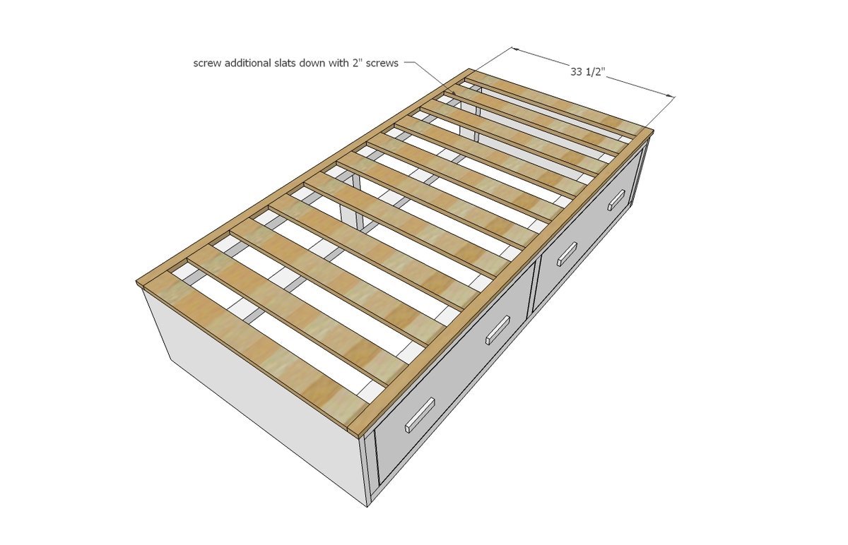 2x4 Captains Bed with Flip Down Storage — step 5