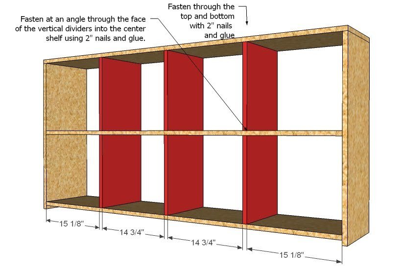 2x4 Console Cubby Shelves — step 2