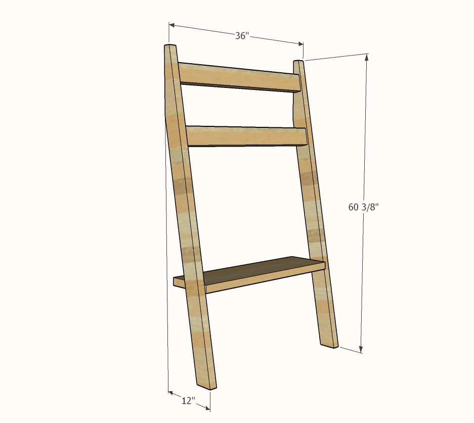 2x4 Leaning Hall Tree dimension diagram 1