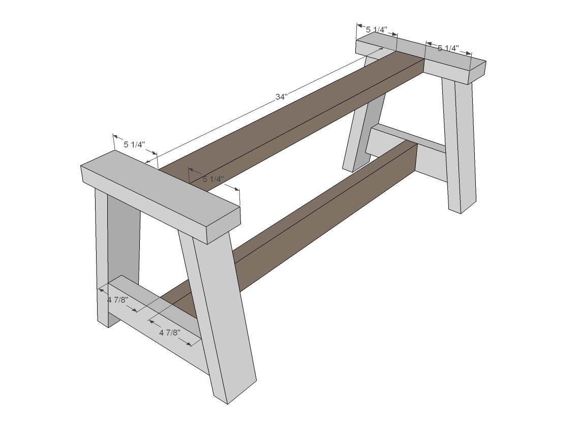 2x4 Truss Style Farm Bench — step 2