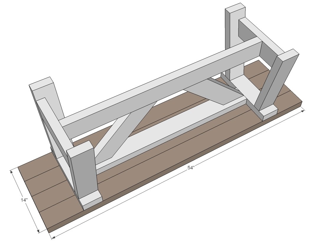 2x4 Truss Style Farm Bench — step 4