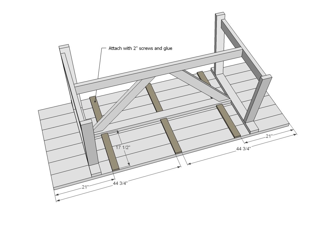 2x4 Truss Style Farm Table — step 6