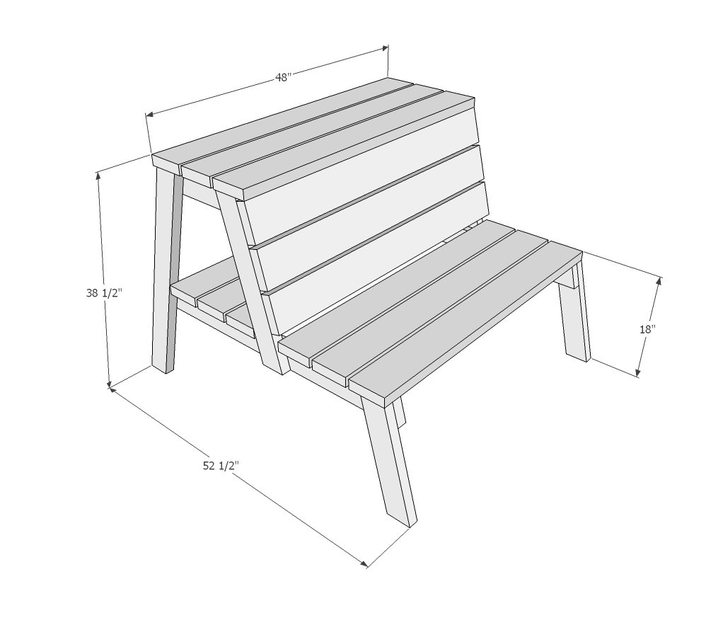 3-in-1 Fire Pit Bench with Table and Storage dimension diagram 1