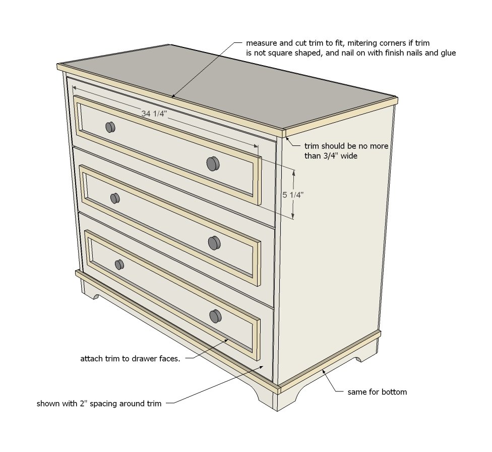 3 Drawer Dresser or Baby Changing Table — step 9