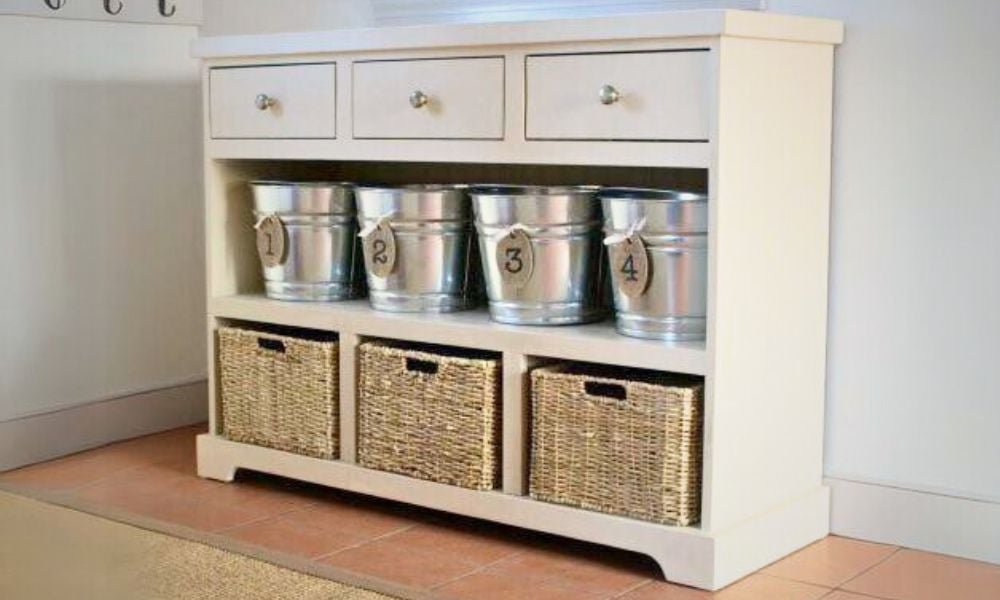 3 Drawer Open Shelf Simple Entryway Console