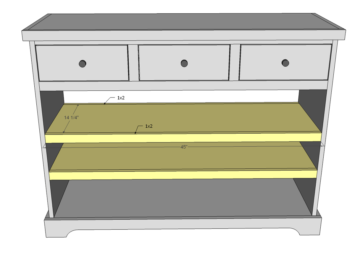 3 Drawer Open Shelf Simple Entryway Console — step 10