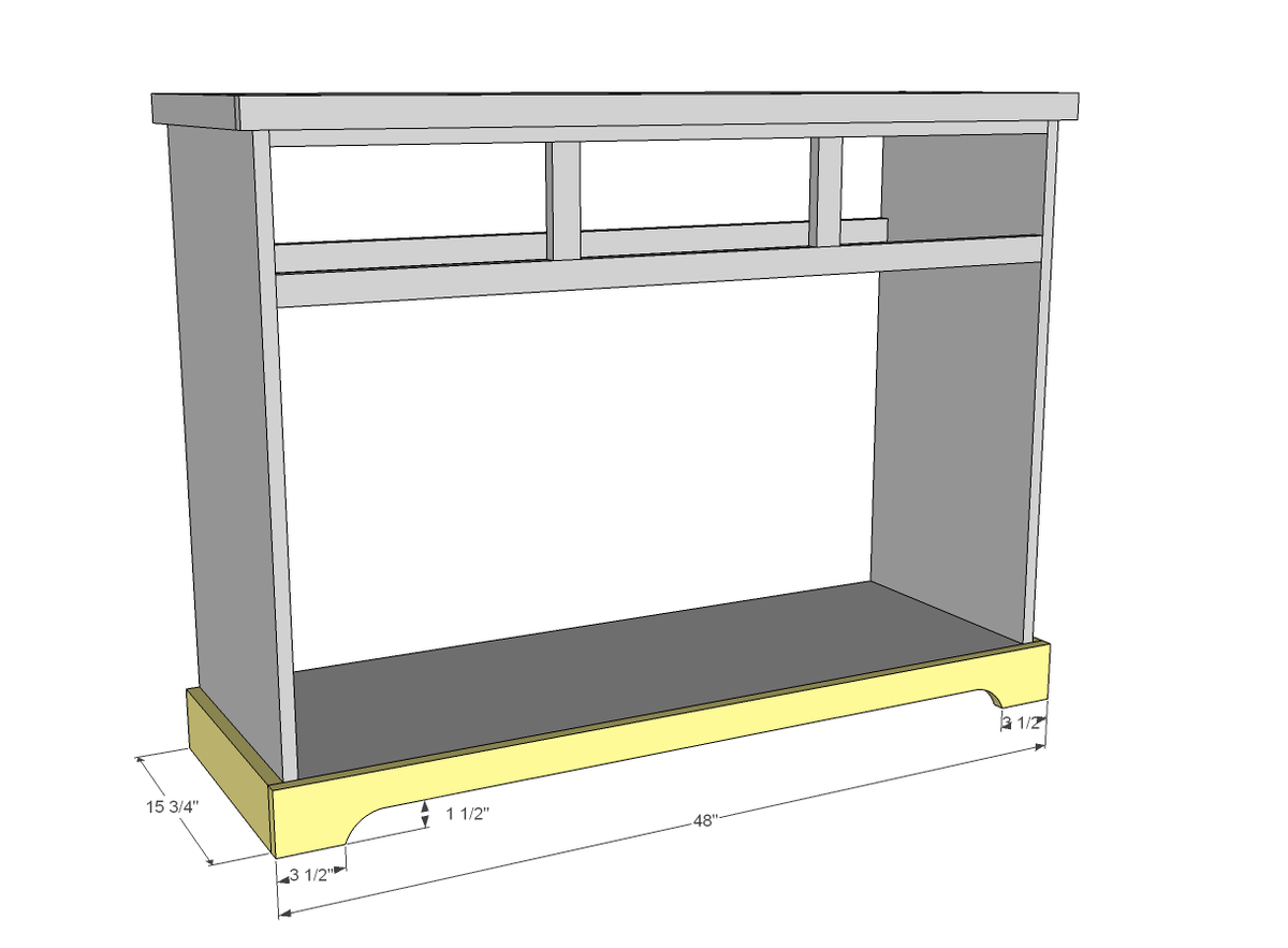 3 Drawer Open Shelf Simple Entryway Console — step 5