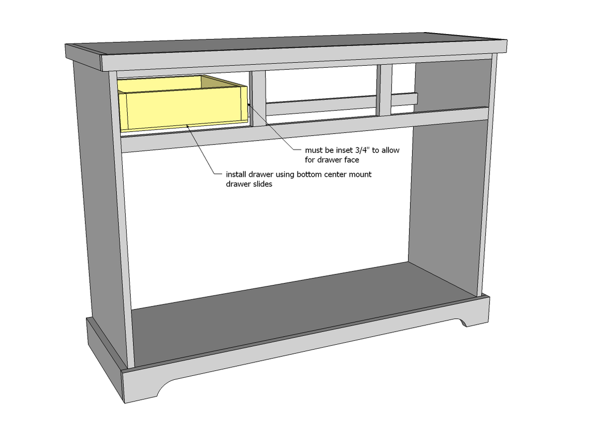 3 Drawer Open Shelf Simple Entryway Console — step 7