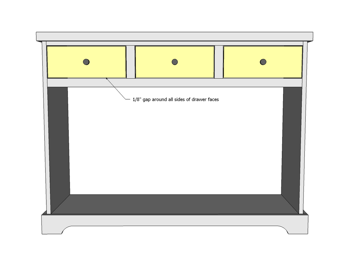 3 Drawer Open Shelf Simple Entryway Console — step 8
