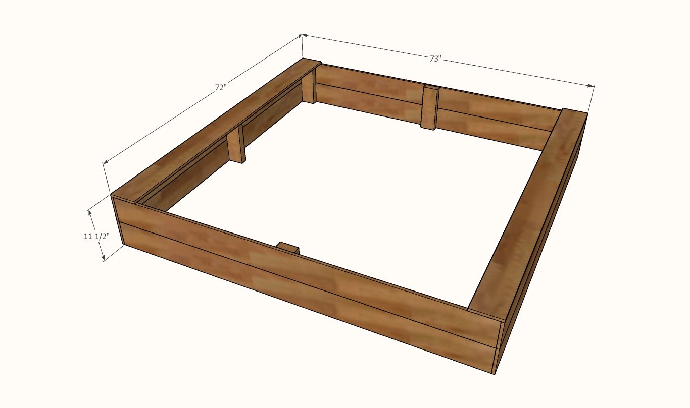 $30 Cedar Fence Picket Sand Box dimension diagram 1