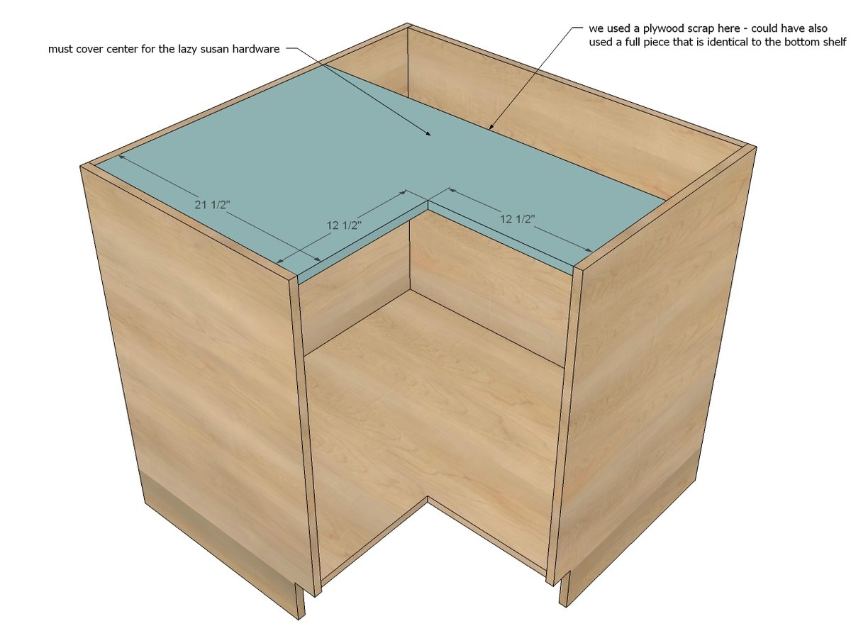 36" Corner Base Pie Cut Kitchen Cabinet — step 4