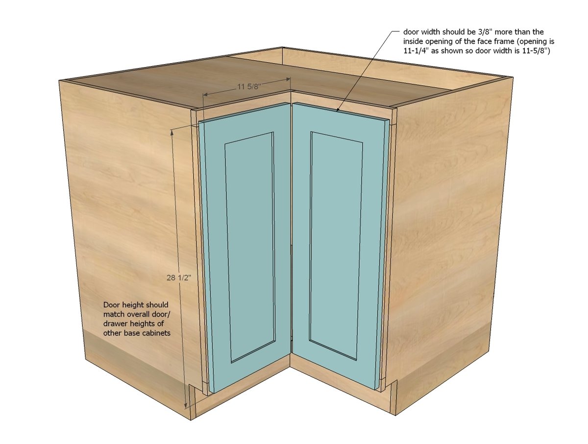 36" Corner Base Pie Cut Kitchen Cabinet — step 7