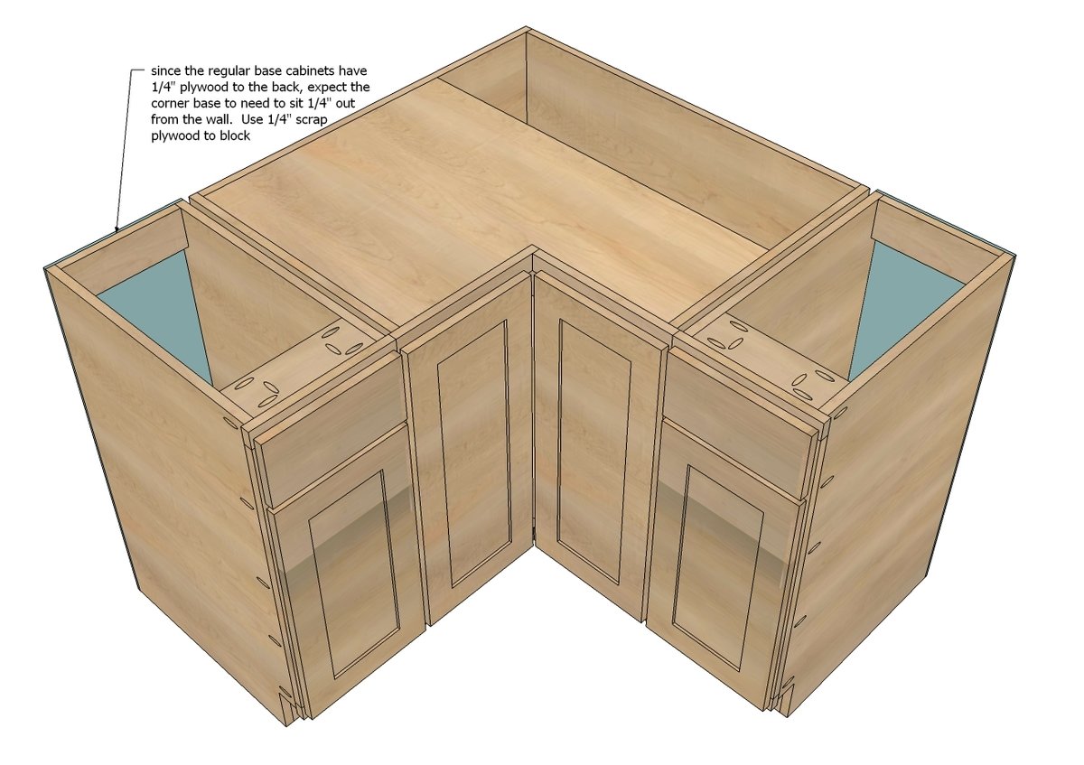 36" Corner Base Pie Cut Kitchen Cabinet — step 8