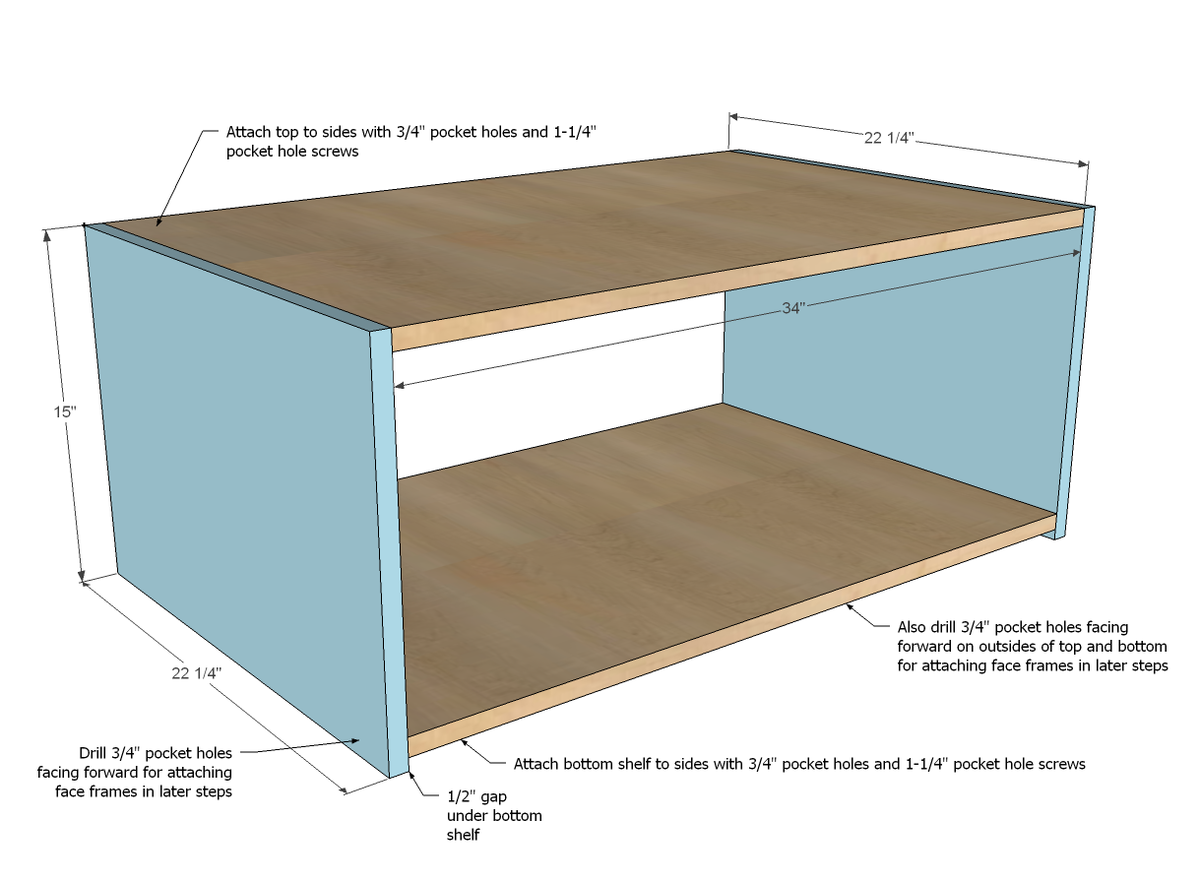 36" x 15" x 24" Above Fridge Wall Kitchen Cabinet — step 1
