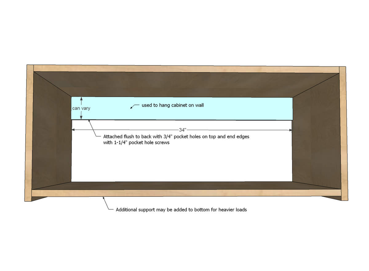36" x 15" x 24" Above Fridge Wall Kitchen Cabinet — step 2