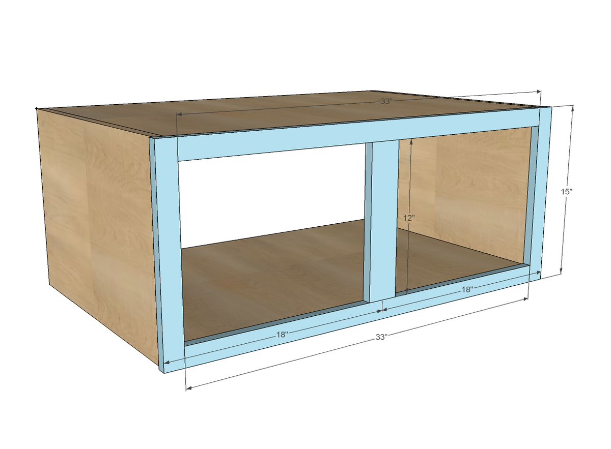 36" x 15" x 24" Above Fridge Wall Kitchen Cabinet — step 4