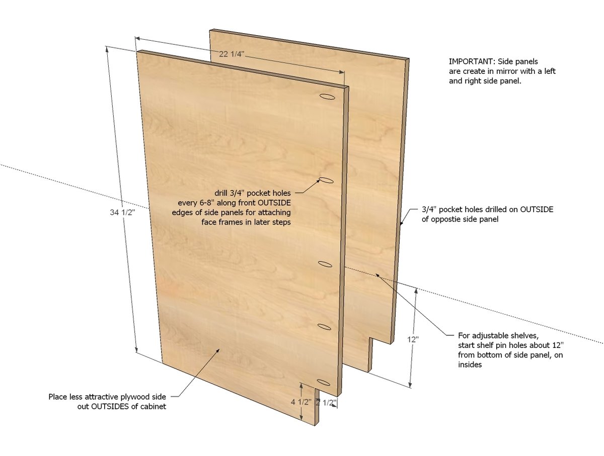 42" Base Blind Corner Cabinet — step 1