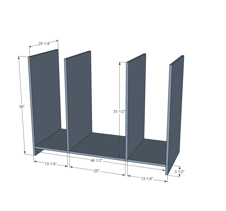 48" Open Shelf Center Bathroom Vanity — step 1