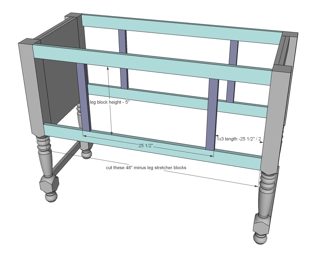 48" Turned Leg Vanity — step 2