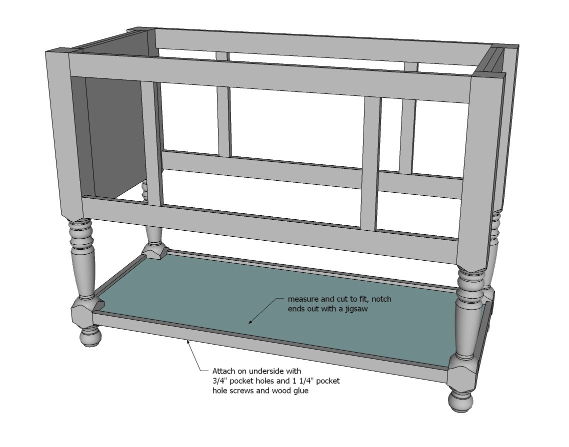 48" Turned Leg Vanity — step 4