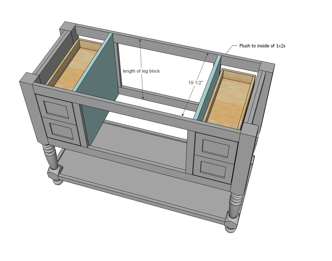 48" Turned Leg Vanity — step 6